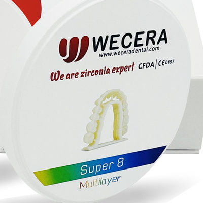 Density 6.0-6.3gcm3 Multilayer Zirconia Block Pre Shaded Zirconia Blocks in Colors A1 D4 Suitable for Dental Restorations