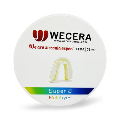 16mm Thickness Multilayer Zirconia Disc Crown And Bridge Indication Dental Material For Restoration Lifetime 100 Years
