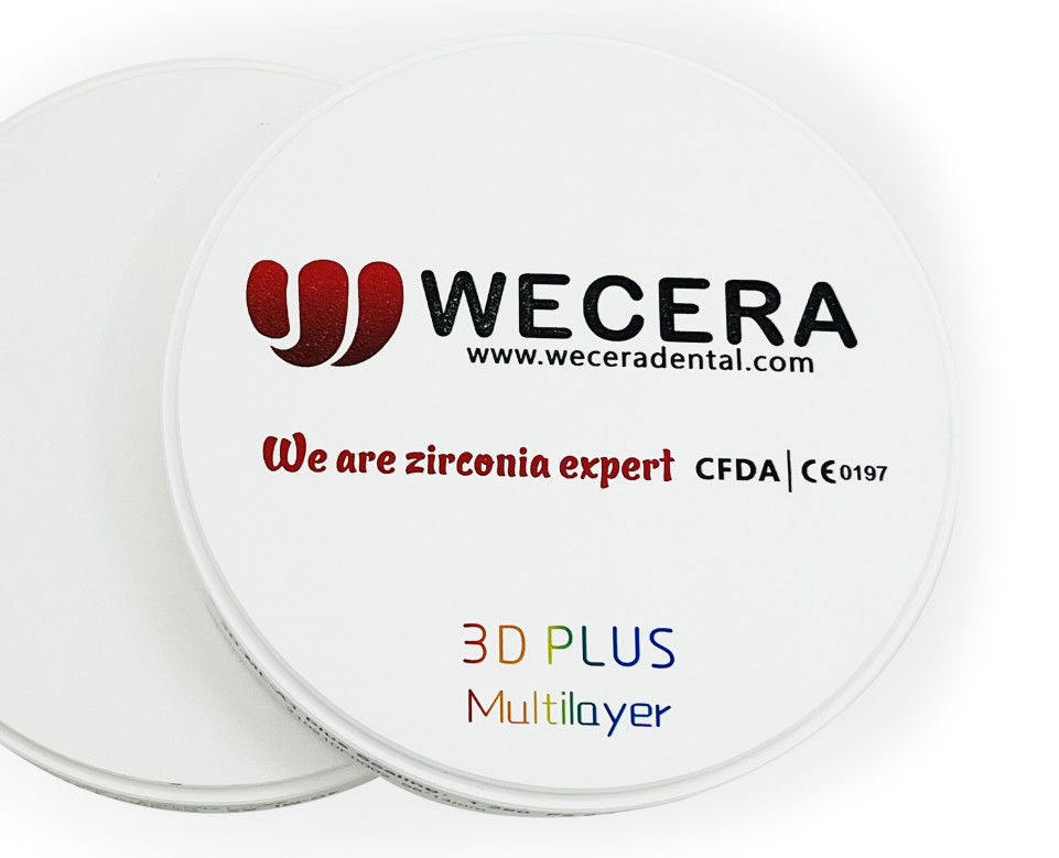 High Translucency 3D Multi Layered Zirconia Offering Superior Strength and Sintering Temperature 1500 Celsius for Dental