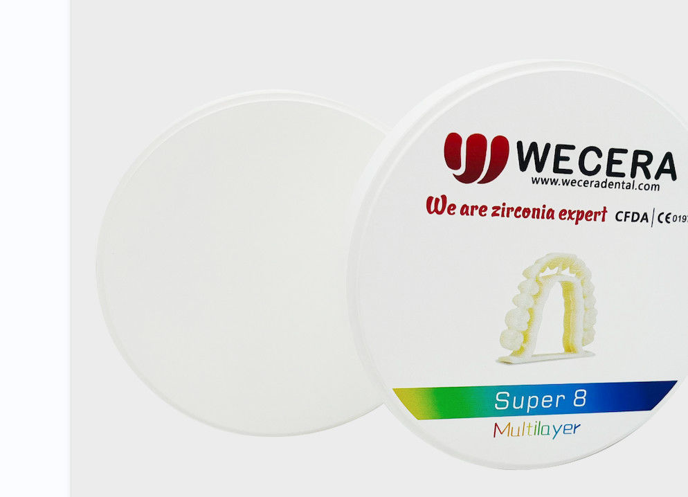 8 Layers dental zirconia block with sintering program 1500 degree designed to enhance dental restoration and longevity