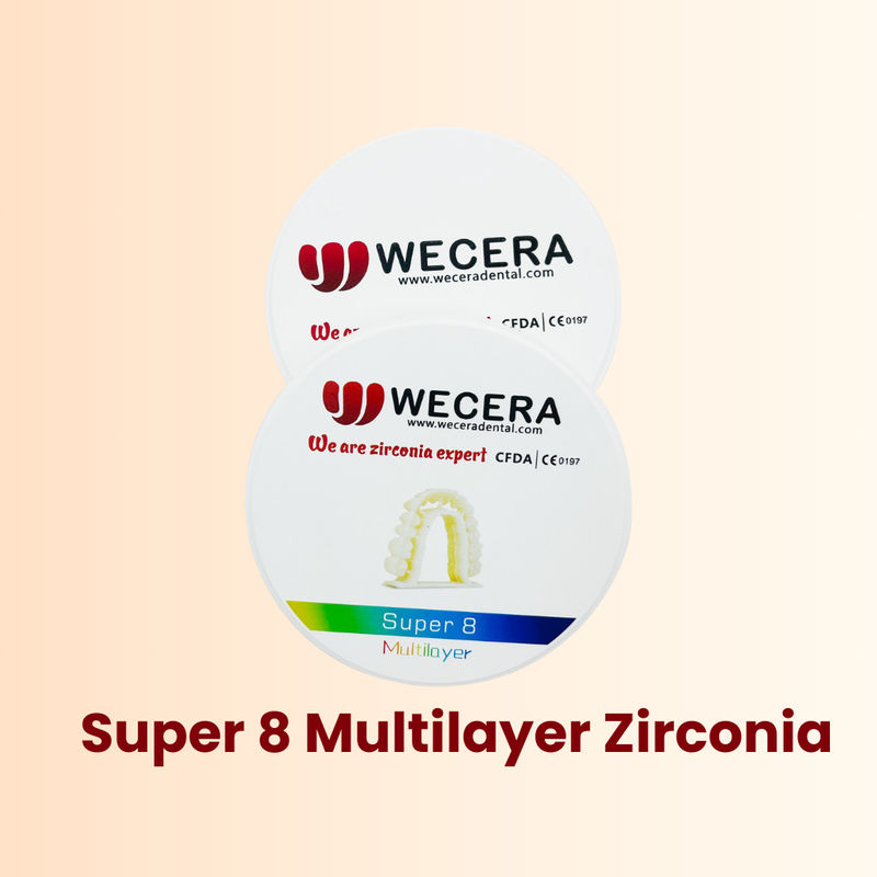 Chemical Solubility less than 100 micrograms per square centimeter 3d multilayer zirconia density 6.0 to 6.3 grams per cubic centimeter designed for dental prosthetics