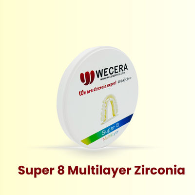 Ελαστική αντοχή 700Mpa 1200Mpa Δοντιατρικό μπλοκ ζιρκόνιας που αναπτύχθηκε για εργαστήρια οδοντιατρικών επαγγελματιών που απαιτούν αντοχή